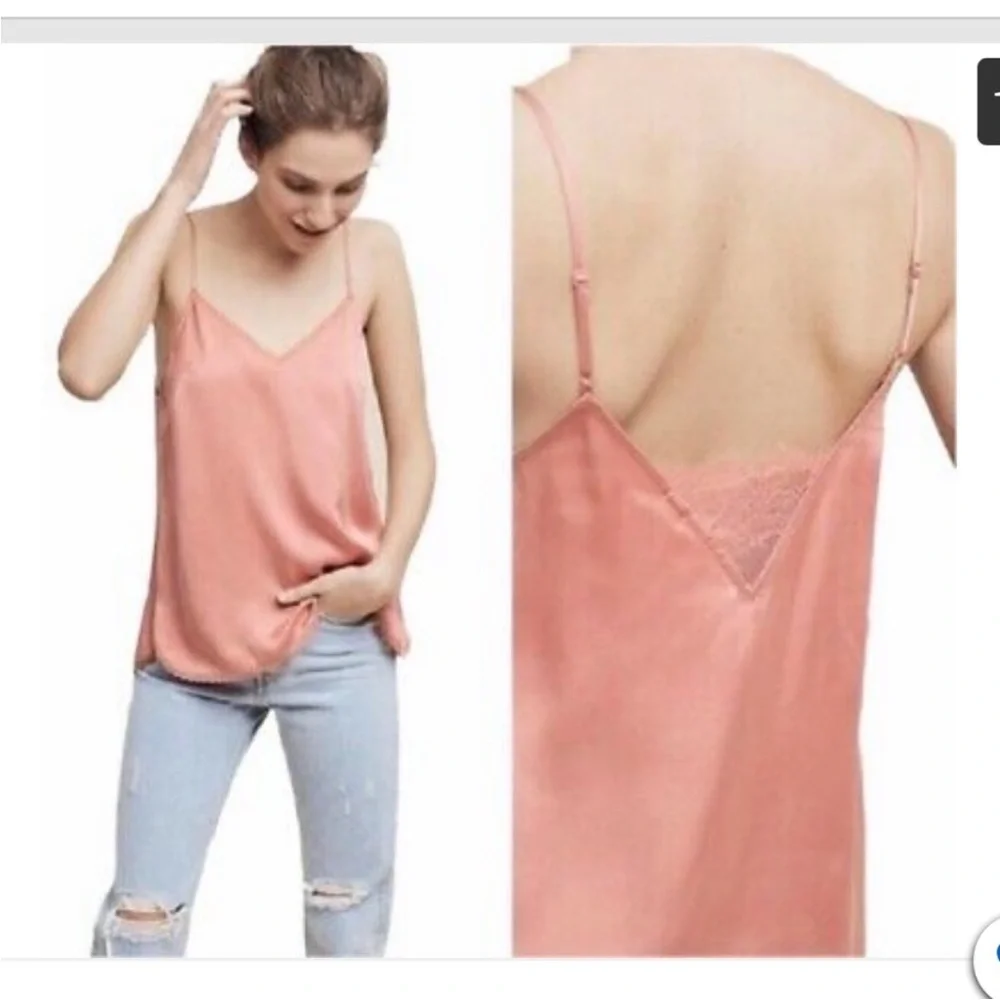 NWT Anthropologie Colette silk cami in medium pink_10